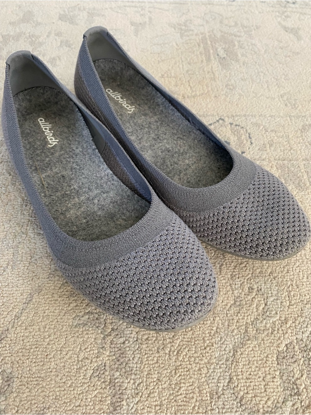 Allbirds Tree Breezers Ballet Flats Gray 7.5 Washable Round Toe